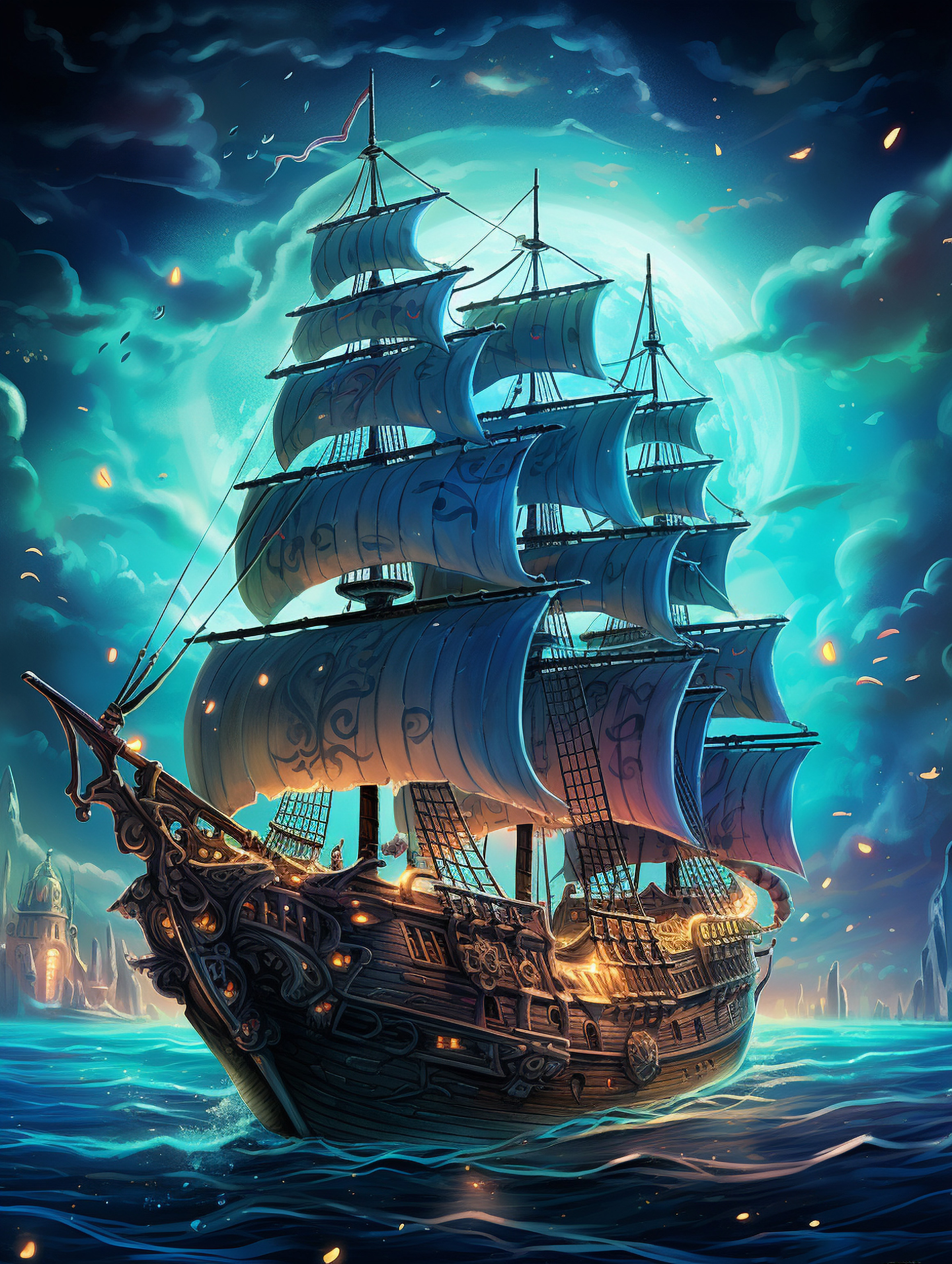 Barco pirata de fantasía